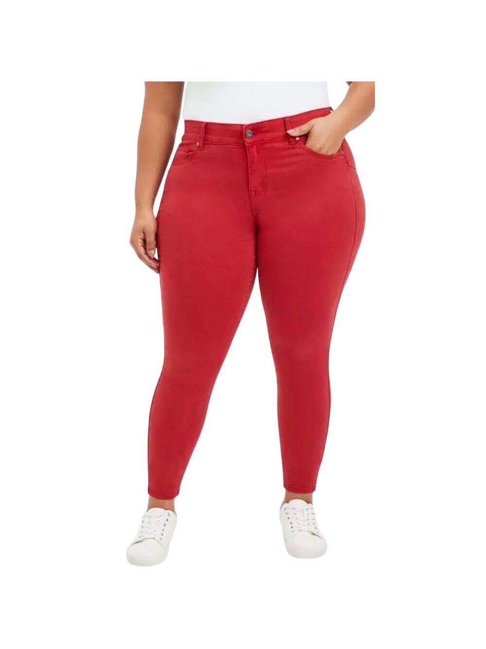 Torrid Red Super Soft Bombshell Skinny High Rise Jeans, Plus Size 20 Short
